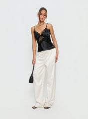 Annamari Lace Satin Cami Top Black