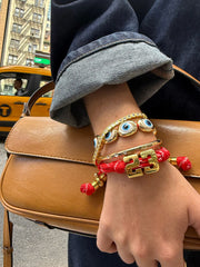 Knotty Varsity Number Custom Bracelet - Marigold Double Digit