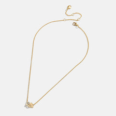 Mickey Mouse & Minnie Mouse Disney Better Half Necklace - Gold/Pavé