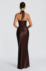 Elowen Maxi Dress - Plum Brown