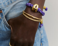 Knotty Initial Custom Bracelet - Purple Double Letters