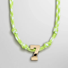 Knotty Varsity Custom Necklace - Lime Green Single Digit