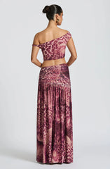 Eva Top - Magenta Orchid Print