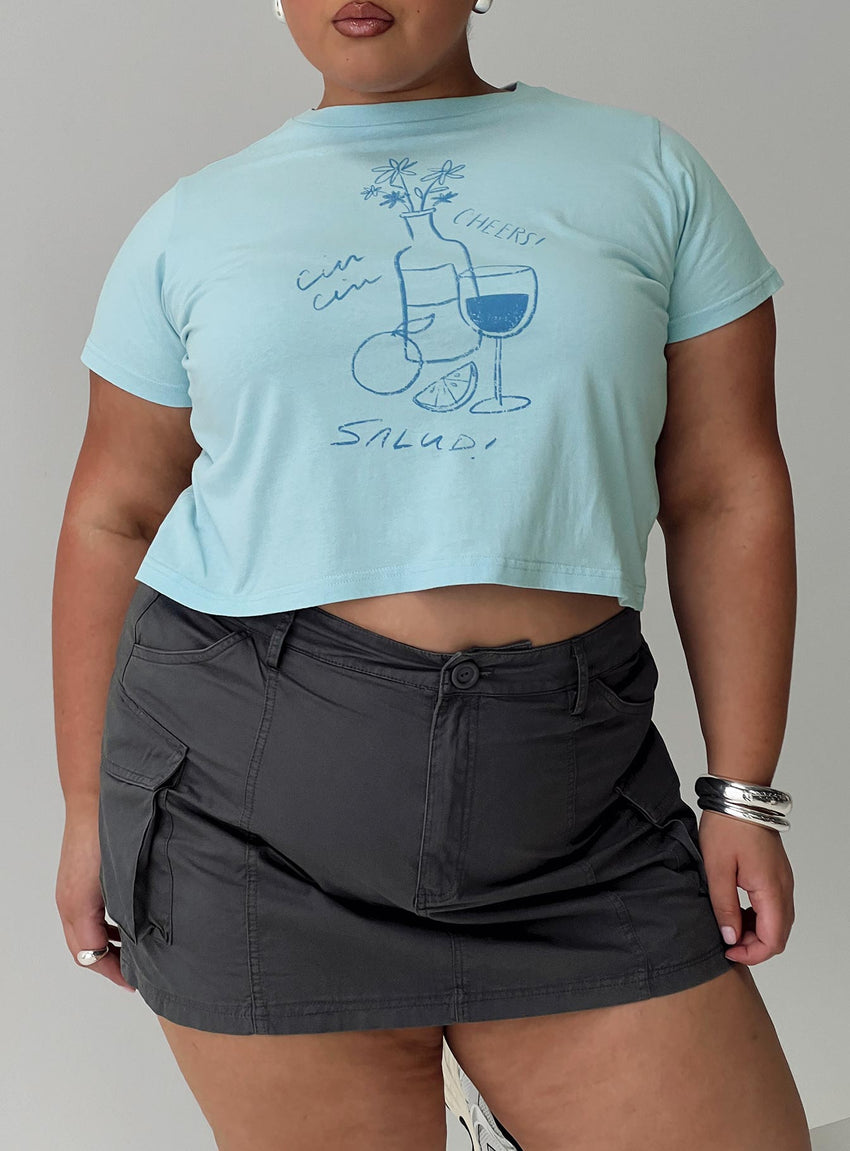 Cheers To You Tee Blue Curve