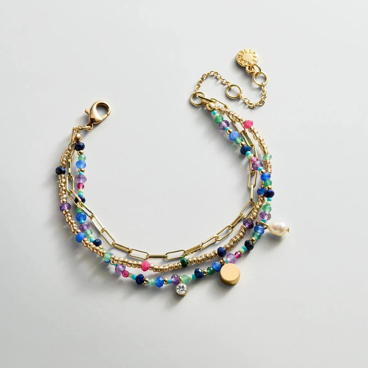 Rowan Semi-Precious Layered Bracelet - Positano