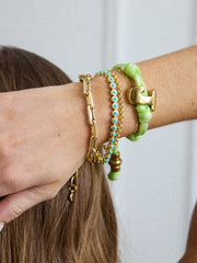 Knotty Initial Custom Bracelet - Lime Green Single Letter