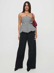 Selenea Bubble Hem Top Black / White