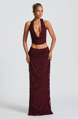 Myra Maxi Skirt - Cherry Lacquer