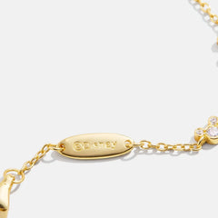 Mickey Mouse Disney 18K Gold Plated Sterling Silver Bracelet - Gold/Pavé