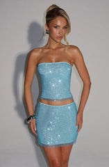 Nila Mini Skirt - Aqua