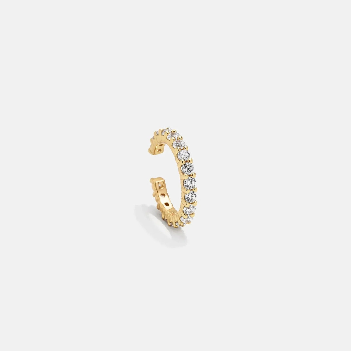 Leidy 18K Gold Ear Cuff - Gold/Pavé