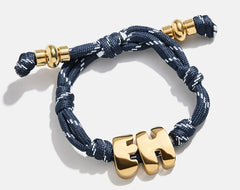 Knotty Initial Custom Bracelet - Navy Double Letters