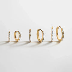 Niata Waterproof Earring Set - Gold/Pavé