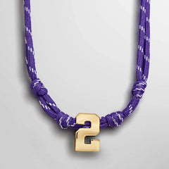 Knotty Varsity Custom Necklace - Purple Single Digit