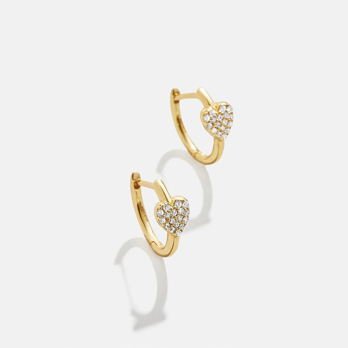 Little Hearts Big Feelings 18K Gold Kids' Huggie Earrings - Gold/Pavé