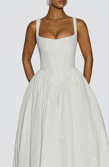 Vivienne Midi Dress - Ivory Sparkle